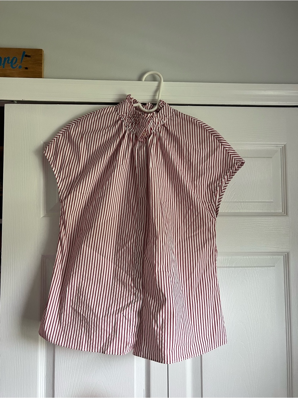 Tuckernuck Pompander Place Red & White Striped Short-Sleeve Blouse - Picture 2 of 3